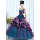 Ankle-length Purple & Blue With Bow Evening Dresses