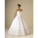 Ball Gown Strapless Organza Floor-Length Wedding Dresses
