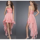 Asymmetry Sleeveless Satin Embroidery Designer Sashes Scalloped-Edge Homecoming Dresses