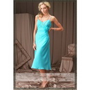 Satin Ruffles Sheath / Column Spaghetti Straps Wedding Dresses