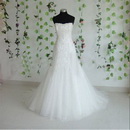 Hot Sale New Design Elegant White Strapless Bridal Gown
