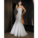 Chiffon Strapless Sleeveless Backless Zipper Floor-Length Mermaid Wedding Dresses