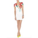 Perfet Floral Embroidered Shift White Color Evening Dresses