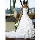 V-neck Straps Tail Custom-Made Wedding Gown