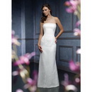 A-line Ankle-length Strapless Satin Chiffon Zipper Empire Wedding Dresses