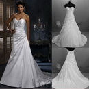 Sweetheart Neckline Strapless Floor Length Sweep Train Wedding Dresses