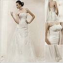 Free Shipping EU417 Fashion Strapless Beaded Watteau Train Wedding Dresses