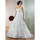 New Style Strapless Chiffon Tulle Ivory Bridal Wedding Dress