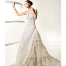 Free Shipping Custom-Made Asymmetry A-line Sweetheart Ruched Embroidery Chiffon Bridal Wedding Gown WD98