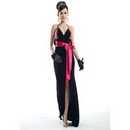 2010 Black Suspenders Evening Dress Split Long Elegant Evening Gown Sexy Evening Dress 21616