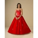 Sweetheart Style Satin Unique Red Floor-Length Wedding Dresses