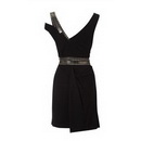 Draped Jersey V-Neck Backless Elegant Black Evening Dress