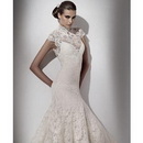 Princess Fashion Gorgeous Lace Bridal Gown High Neck Embroidery Mermaid Wedding Dresses