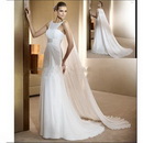EU255 Style Chiffon Watteau Train Bridal Dress