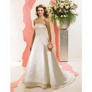Trumpet Lace Up Strapless Floor-Length Wedding Dresses