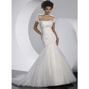 A-Line/Princess Strapless Chapel Train Chiffon Wedding Dress for Brides 2009 Style(WED7084SW)
