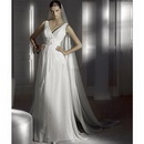Watteau Train Wedding Dresses Bridal Gown Customize W995 Sleeveless V-neck Applique