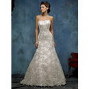 Sexy Strapless A-Line Lace Embroidery Floor Length Prom Dress