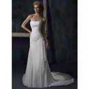 Fashion Off-the-shoulder Sheath Strapless Chiffon Beaded Graceful Wedding Dresses