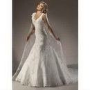 Wholesale - Florencia A-line Gown V-neckline Corset Closure Embroidered Chiffon Spaghetti Wedding Dresses