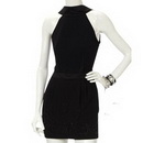 Black With Ribbons Sleeveless Homecoming Dresses