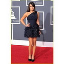Chiffon & Tulle Black One Shoulder Celebrity Dresses