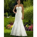 Custom Made Noble Free Shipping Mermaid Lace Chapel Train Sweetheart Neck Sleeveless Wedding Dresses For Bride