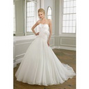 New Style White Mermaid Chiffon Strapless Neckline Embroidery And Feather Wedding Dresses Bridal Gown AM-6