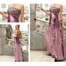Simple and Elegant Strapless Sleeveless Chiffon and Satin Empire Wedding Dresses