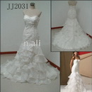 2011 Drop Shipping High Quality Satin Organza Strapless Luxury Sweetheart Mermaid Wedding Gown JJ2031