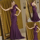 New! Purple+one-shoulder Wedding/Gowns/Bridesmaids/Prom/Dress/Sz Free
