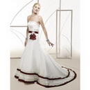 A-Line Strapless Stylish Embroidery Floor-Length Wedding Dresses