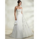 Floor Length Appliques Ball Gown Sweep Train Wedding Dresses