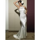 Sheath Column Floor Length Sleeveless Wedding Dress