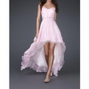 A-Line Chiffon Strapless Cocktail  Knee Length Prom Dresses
