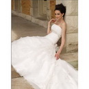 Wholesale Hot Selling Strapless A Line Style Tailing Beaded Wedding Dresses