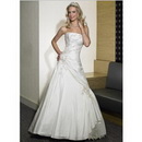 Chapel Train Embroidery Backless Cascading Ruffle Wedding Dress