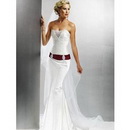 Custom Made Noble Free Shipping Mermaid Satin Strapless Sleeveless Wedding Dresses For Bride