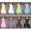 A-line One Shoulder Sweetheart Scalloped-edge Short Prom Dresses