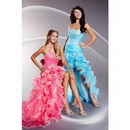 Free Shipping Hi-low Turquoise Organza/Evening&Party Dress/prom Dress