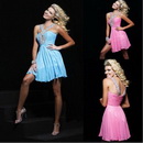 Spaghetti Straps Sweetheart Draped Short Homcoming Dresses