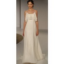 Chiffon Style Pure White Color Spaghetti Strap Design Celebrity Dresses