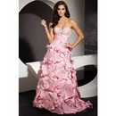 Lady's Taffeta Material A-Line Floor Length Prom Dresses
