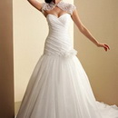 A-line Floor-length Beautiful Flowers Embroidery Strap of Behind of Luxury Wedding Dresses