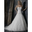 Strapless & Tulle Floor-length Sleeveless Luxury Wedding Dresses