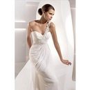 Sweep Train White One Shoulder Plus Size Wedding Dresses