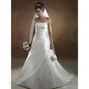 Strapless Bohemian Style Large Tail Swing Appliques Lace Luxury Wedding Dresses