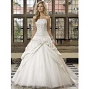 Cascading Ruffle Watteau Train Princess Floor Length Wedding Dress