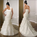 Plus Size Ruching Mermaid Beaded Bridal Gown