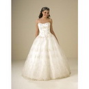 Appliques Ball Gown Satin Lace Floor-Length Wedding Dresses
